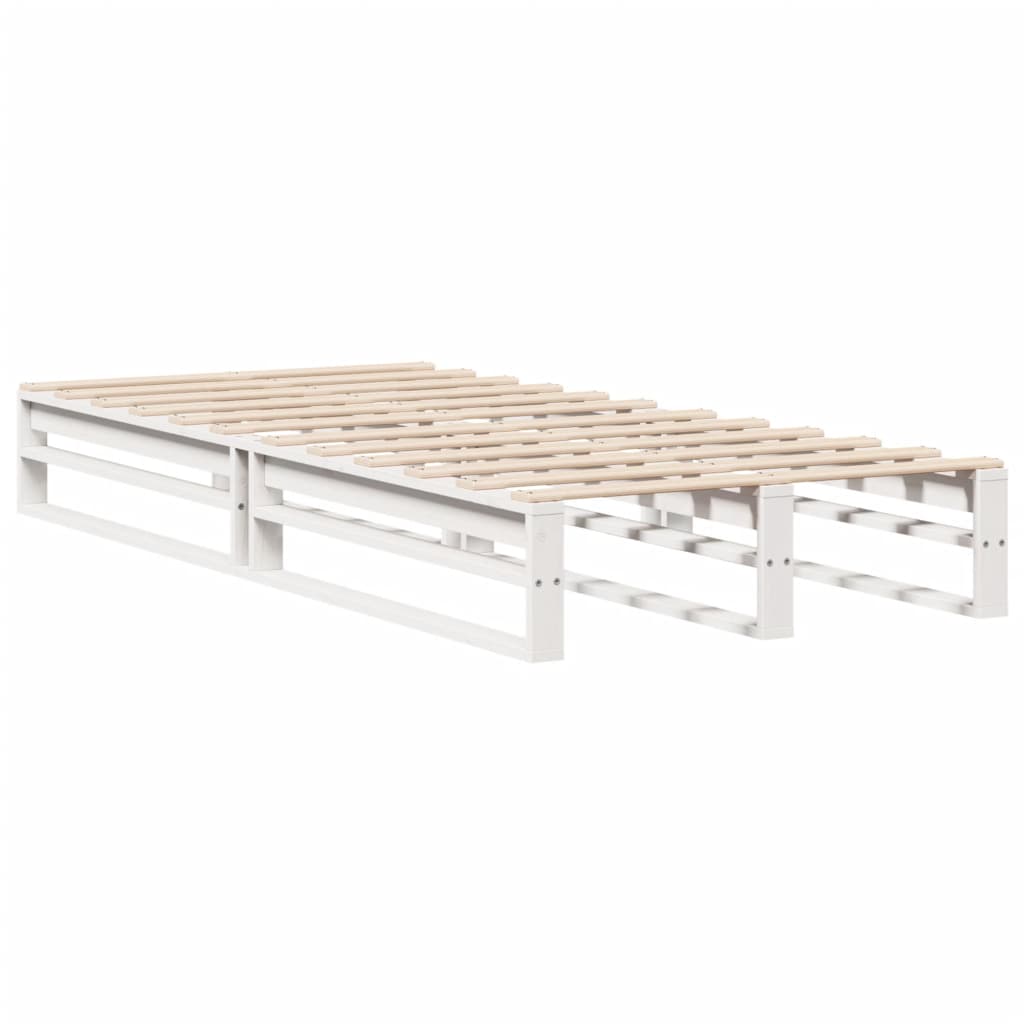 Bed Frame without Mattress White 90x190 cm Single Solid Wood Pine